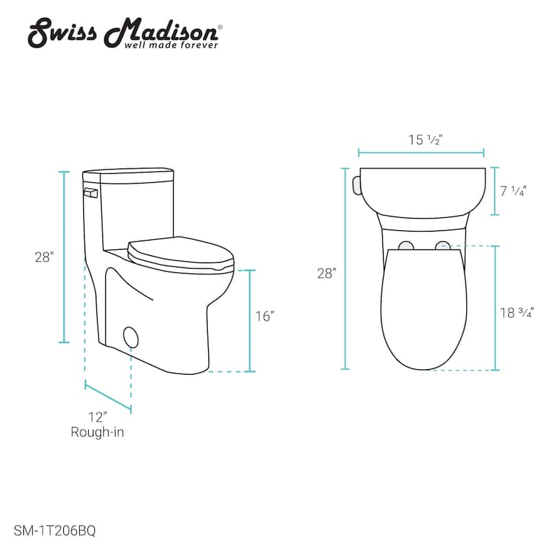 Sublime One Piece Elongated Left Side Flush Handle Toilet In Bisque 1.28 gpf