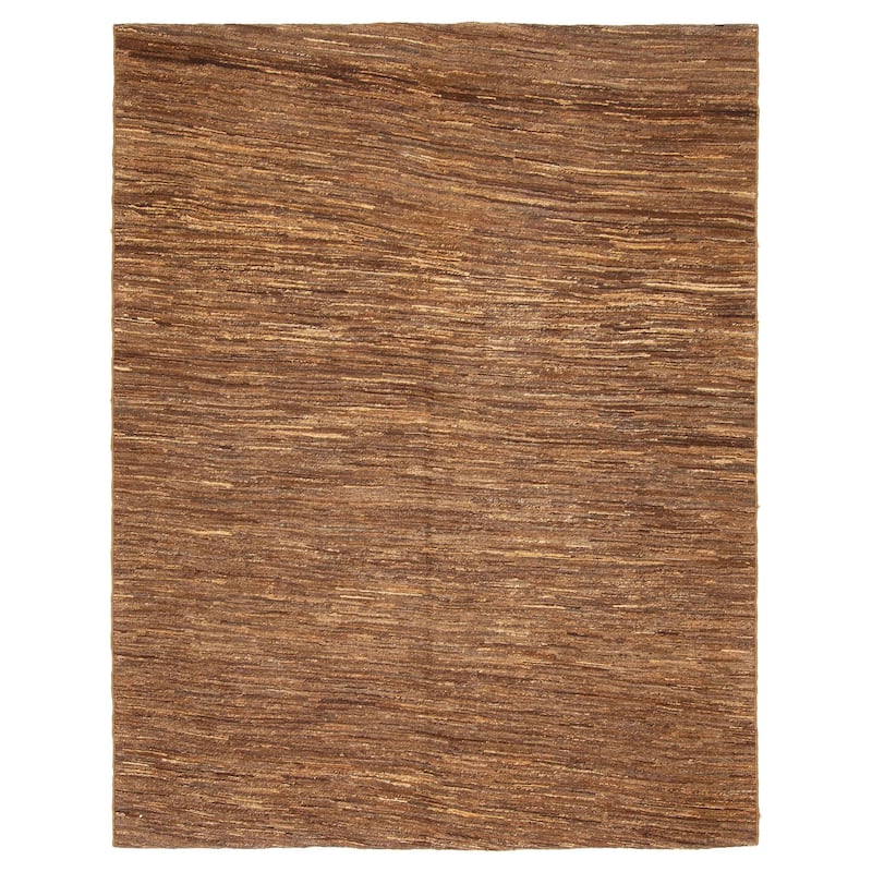 ECARPETGALLERY Flat-Weave Natural Brown Wool Tapestry Kilim - 6'4 x 8'2 - Brown - 6'4 x 8'2