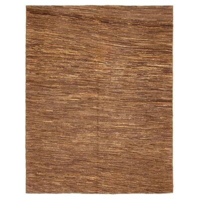 ECARPETGALLERY Flat-Weave Natural Brown Wool Tapestry Kilim - 6'4 x 8'2