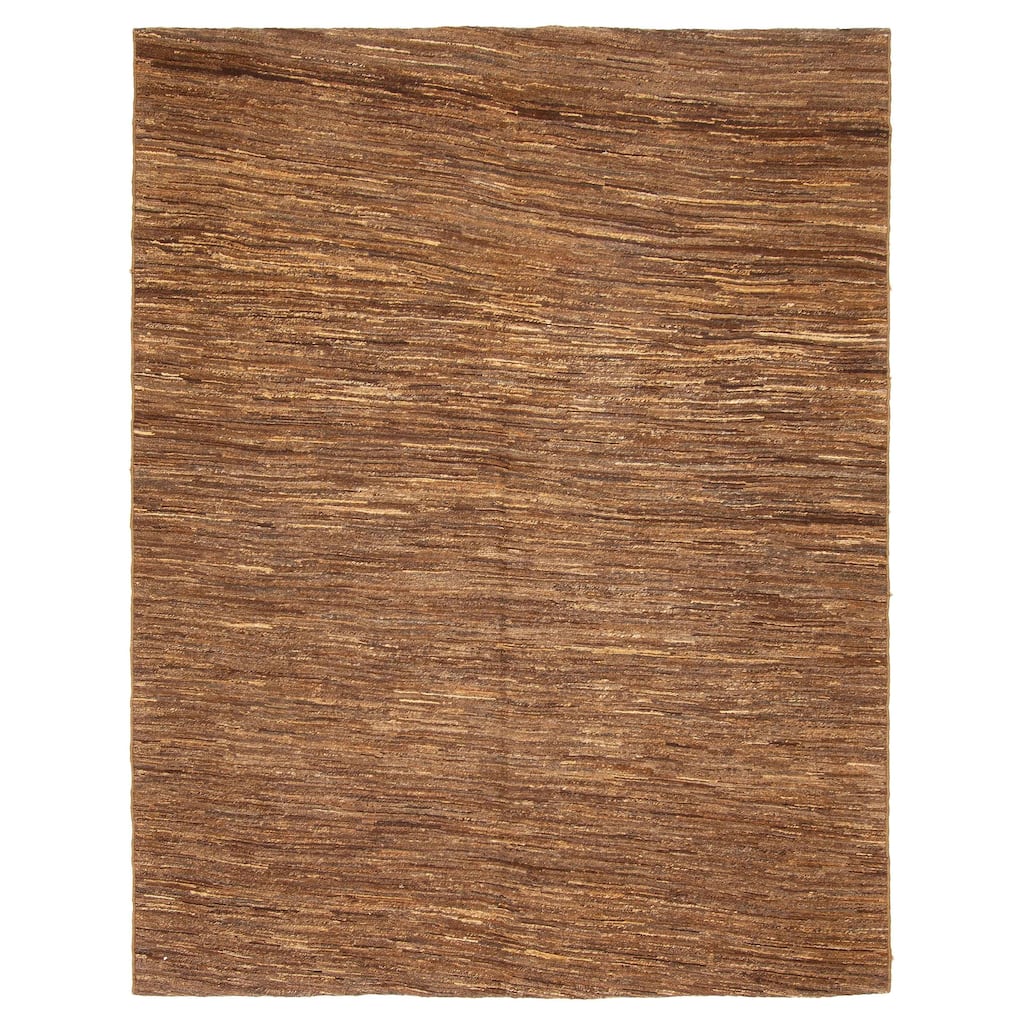 ECARPETGALLERY Flat-Weave Natural Brown Wool Tapestry Kilim - 6'4 x 8'2