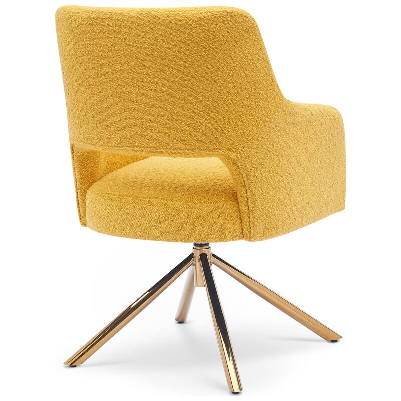 Boucle Polyester Upholstered Swivel Accent Chair - Stain Resistant (Set of 4)