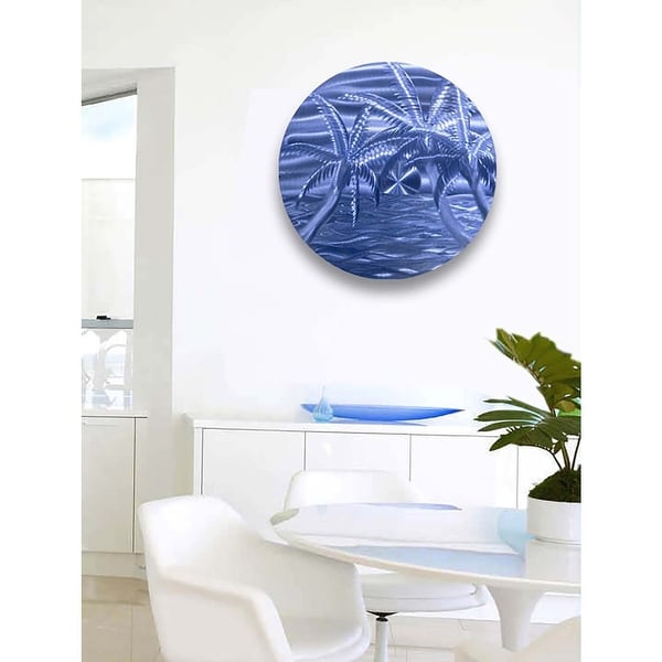 Statements2000 Tropical Metal Wall Art Beach Ocean Blue Accent Painting by Jon Allen - Azure Beach