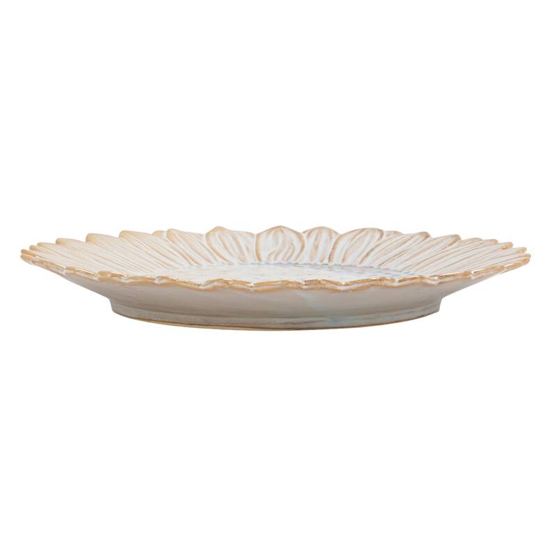 Flower-Shaped Stoneware Plate in Reactive Glaze - 7.88"L x 7.88"W x 1.25"H