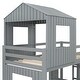preview thumbnail 45 of 44, Wooden Twin Over Full Bunk Bed with Treehouse Loft, Slide & Guardrail