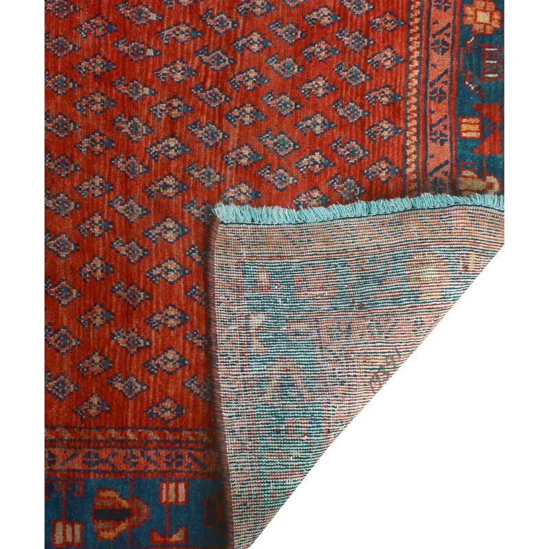 Fine Vintage Distressed Hashem Red/Blue Runner - 3'6" x 16'8"
