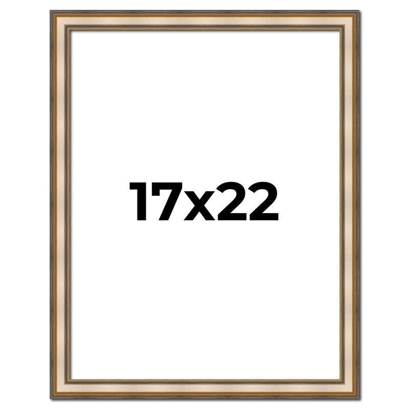 17x22 Frame Gold Solid Wood Shadow Box Width 1.5 Inches | Interior Frame Depth 2 3/8 Inches