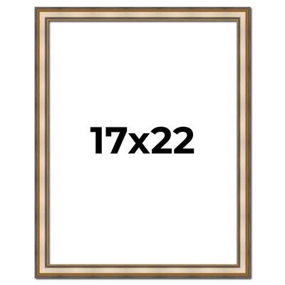 17x22 Frame Gold Solid Wood Shadow Box Width 1.5 Inches | Interior Frame Depth 2 3/8 Inches
