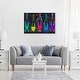 preview thumbnail 35 of 64, Luminous Party Champagne, Colorful Party Bubbles Modern Black Canvas Wall Art Print for Dining Room
