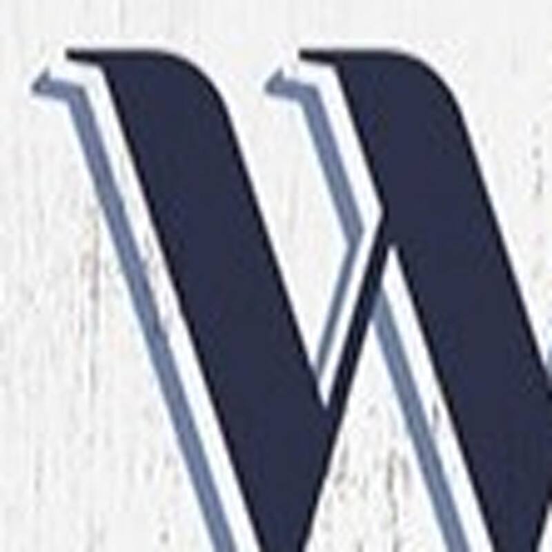 HomeRoots 36" White And Blue Solid Wood Welcome Anchor Porch Sign