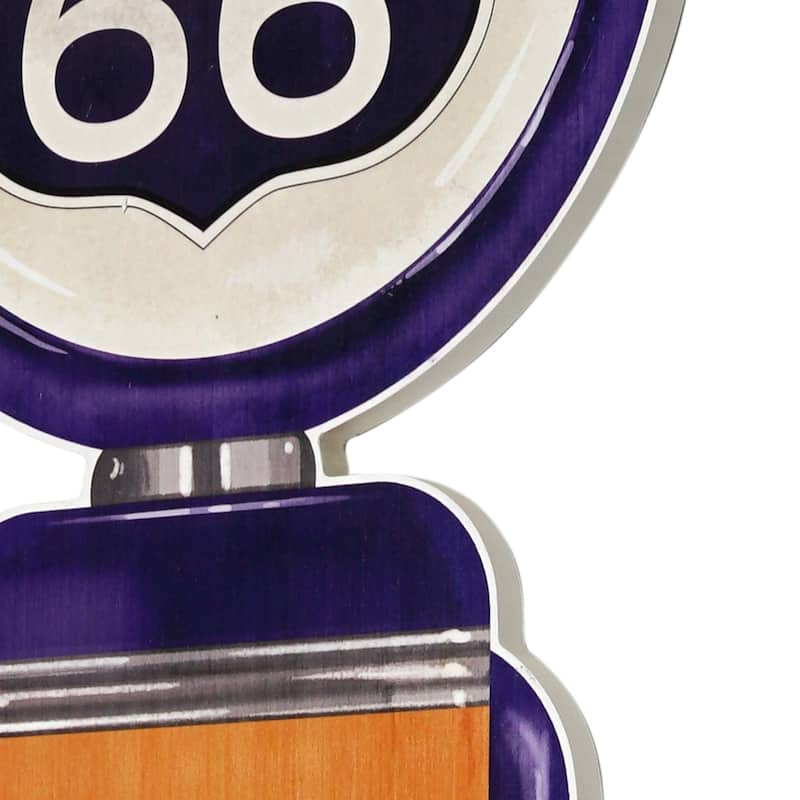 Licensed Route 66 America's Highway Gas Pump Wall Plaque, 62"x17" - 60.5" x 14.75"