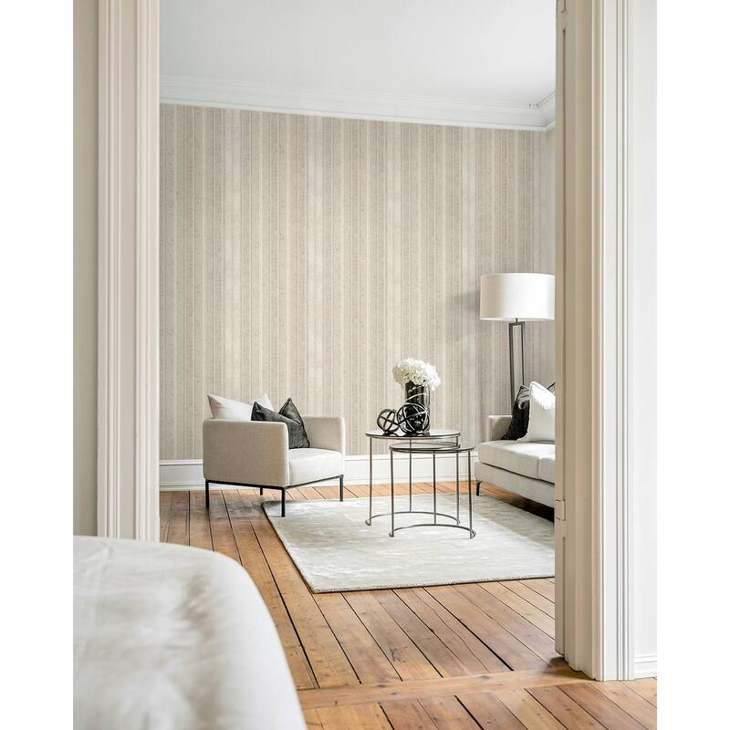 Seabrook Design Hestia Distressed Stripe Unpasted Wallpaper