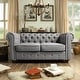 preview thumbnail 6 of 5, Moser Bay Garcia Chesterfield Rolled Arm Sofa, Loveseat Grey
