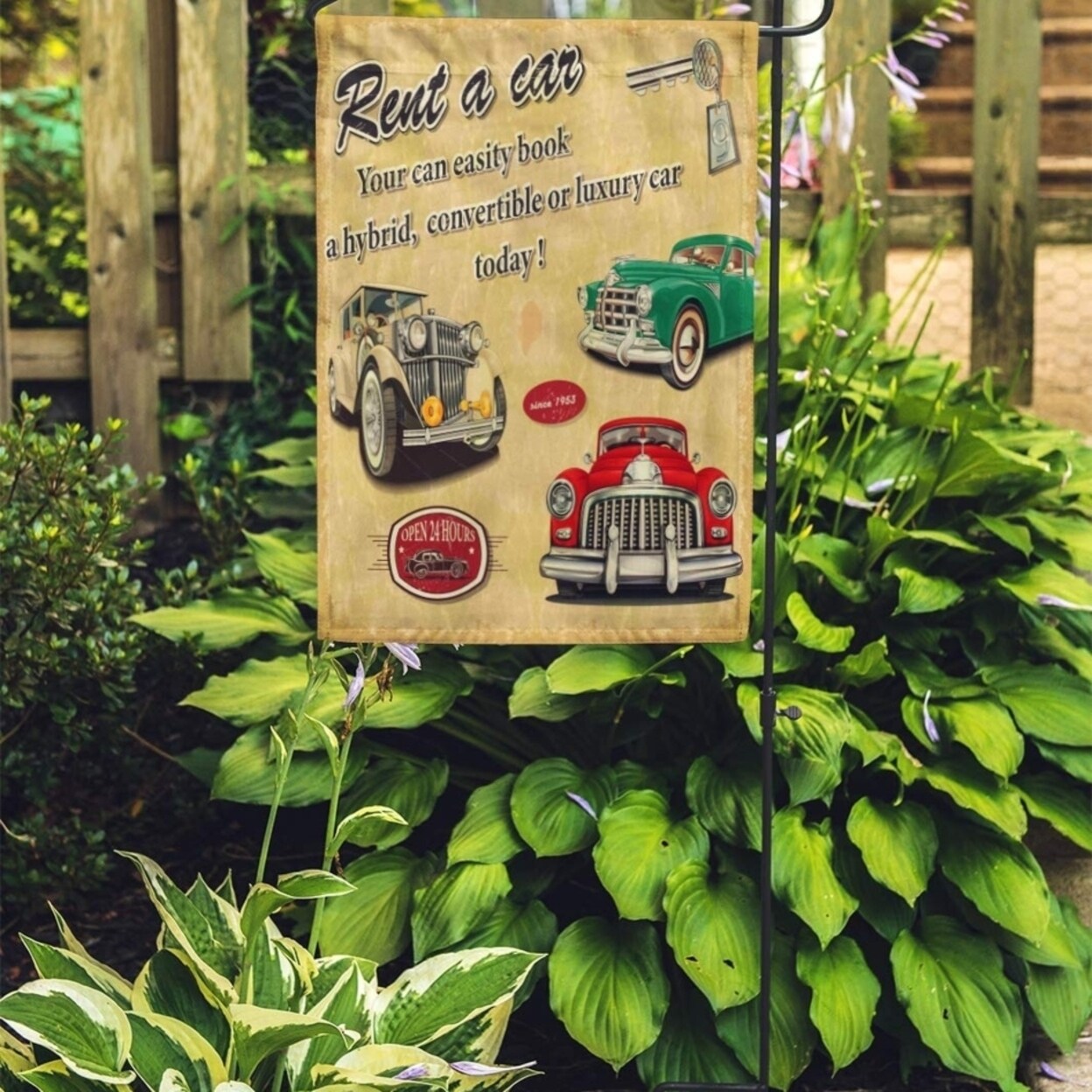 Shop Vintage Rent Car Retro Travel Insurance 1950s Vehicle Automotive Garden Flag Decorative Flag House Banner 12x18 Inch On Sale Overstock 31380572