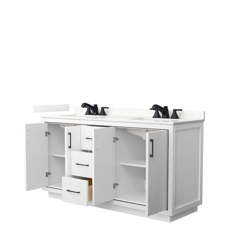 Icon 66-inch Double Vanity, Quartz Top