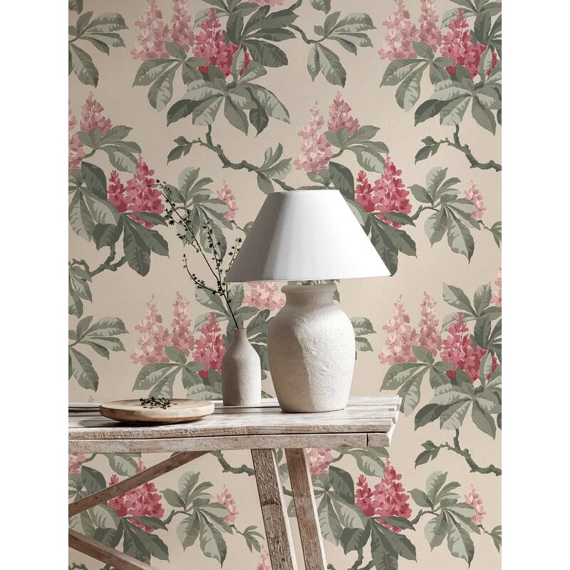 Chestnut Pink Floral Wallpaper