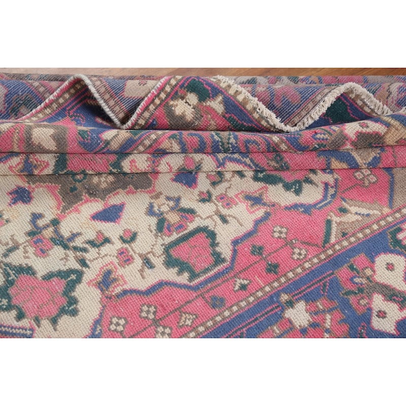Pink Bakhtiari Persian Vintage Area Rug Hand-Knotted Wool Carpet - 4'10"x 9'6"
