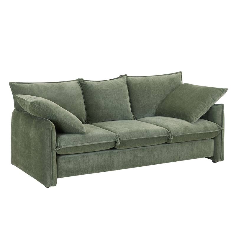 Mid-Century Modern 3-Seater Soft Sofa for Living Room, Apartment, Lounge, Bedroom
