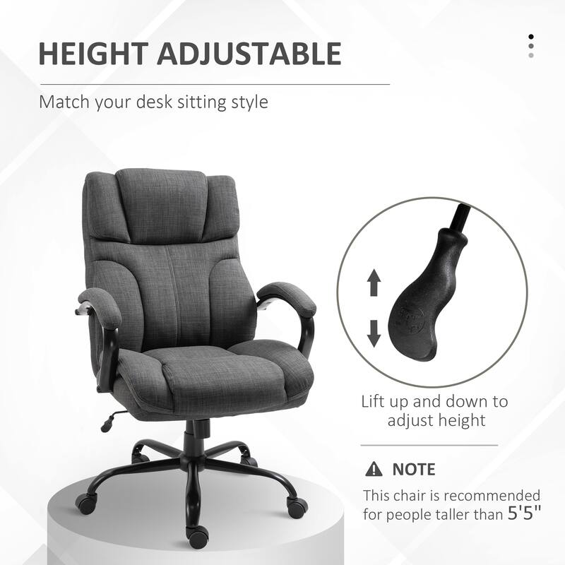 500lbs Big and Tall Office Chair with Wide Seat, Ergonomic Executive Computer Chair with Adjustable Height, Swivel Wheels