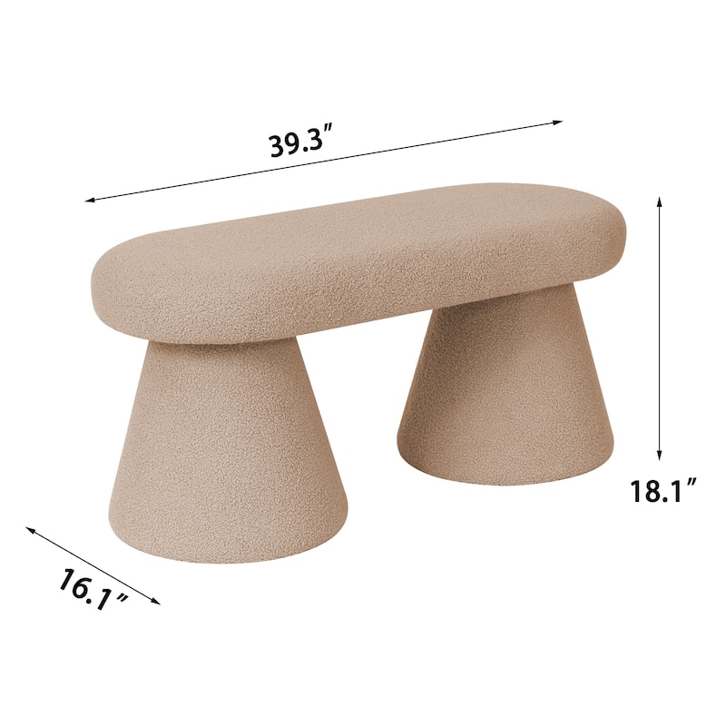 Adeco 39 Inches Long Soft Ottoman Bench for Living Room Bedroom
