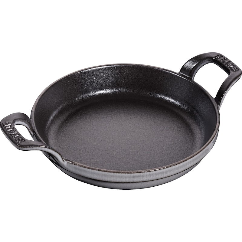 STAUB Cast Iron 6-inch Round Gratin Baking Dish - Graphite Grey