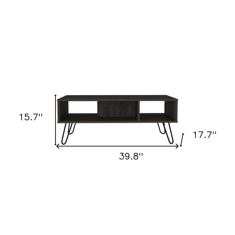 40" Carbon Espresso Manufactured Wood Rectangular Coffee Table - 15.7" H x 39.8" W x 17.7" D