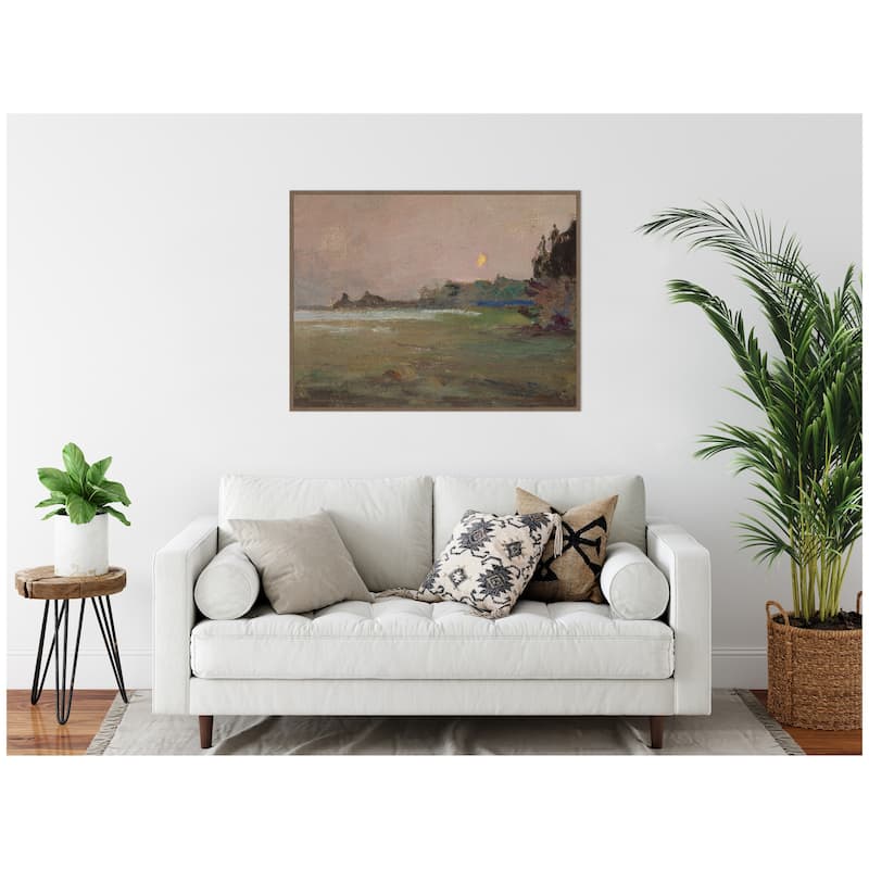 Kate and Laurel Moonlite Evening Mist 1910 Jan Ciaglinski by Nostalgia Prints Framed Canvas Wall Art Print