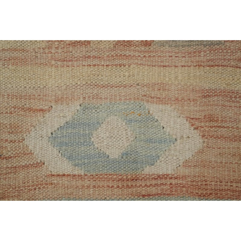 Hand Woven Oriental 100% Wool Carpet Southwestern Tribal Navy Blue & Blues Kilim Area Rug - 9' 9'' X 6' 5''