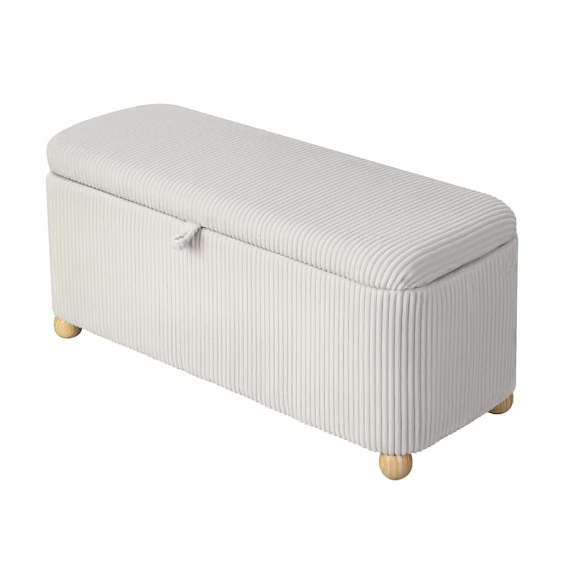 Adeco Storage Ottoman End of Bed Bedroom Entryway Bench