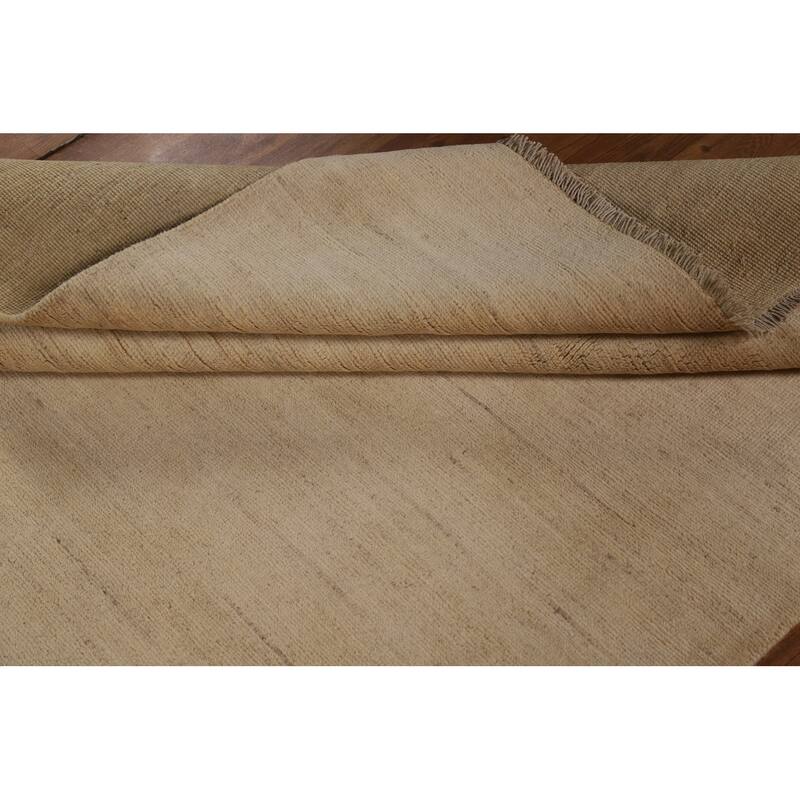 Gabbeh Oriental Area Rug Hand-Knotted Modern Beige Wool Carpet - 4'8" x 6'6"