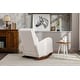 preview thumbnail 7 of 51, High Back Rocking Chair Nursery Chair Comfortable Rocker Fabric Padded Seat Beige