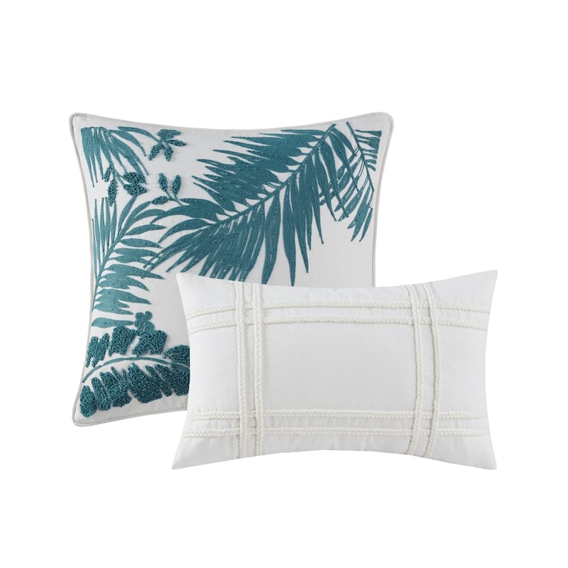 Harbor House Kiawah Island 6 Piece Oversized Cotton Comforter Set with Throw Pillow