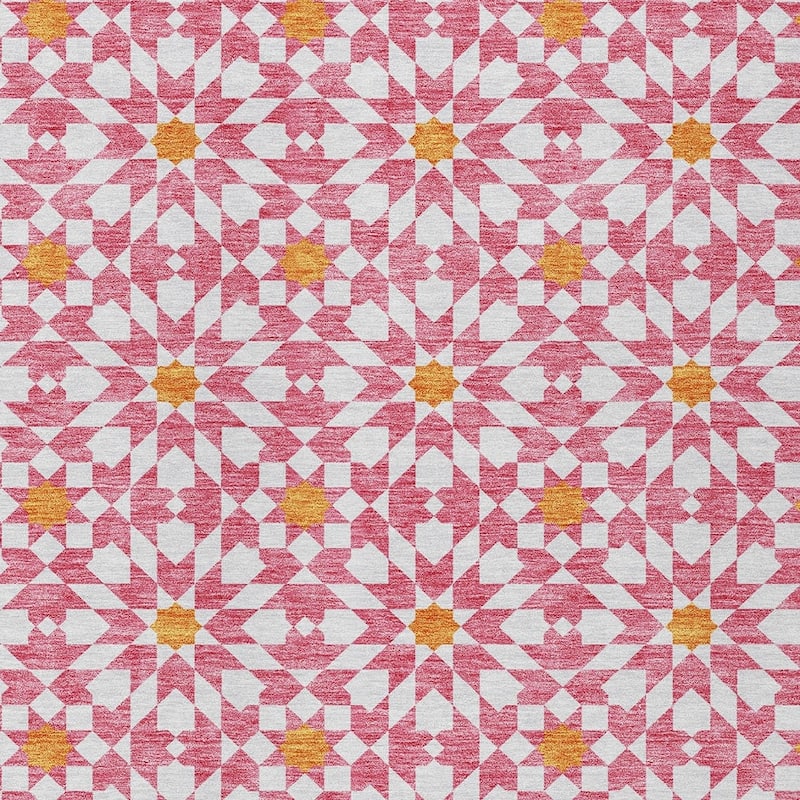 HomeRoots Floral Medallion Transitional Rectangle Outdoor Rug