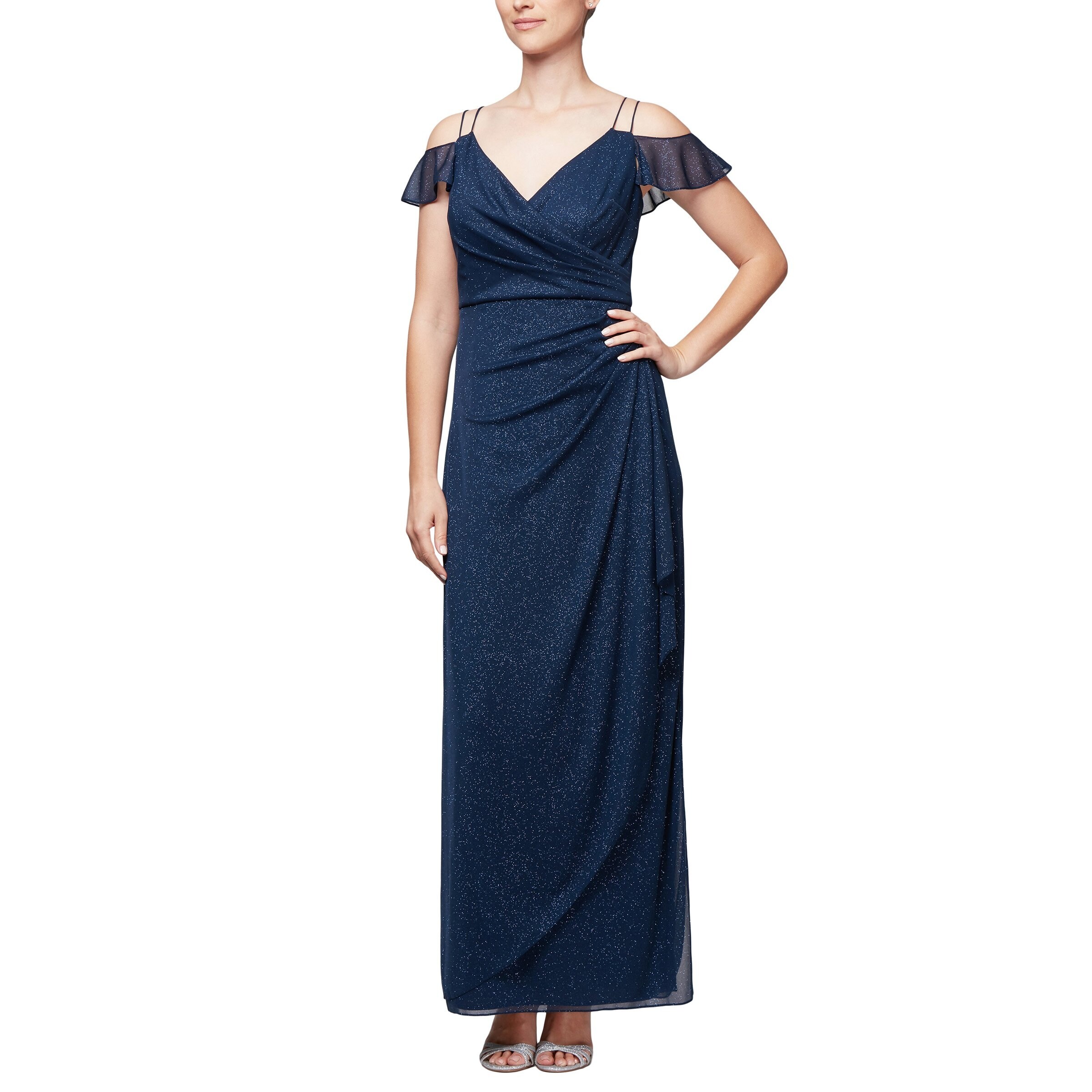 alex evenings cold shoulder dress