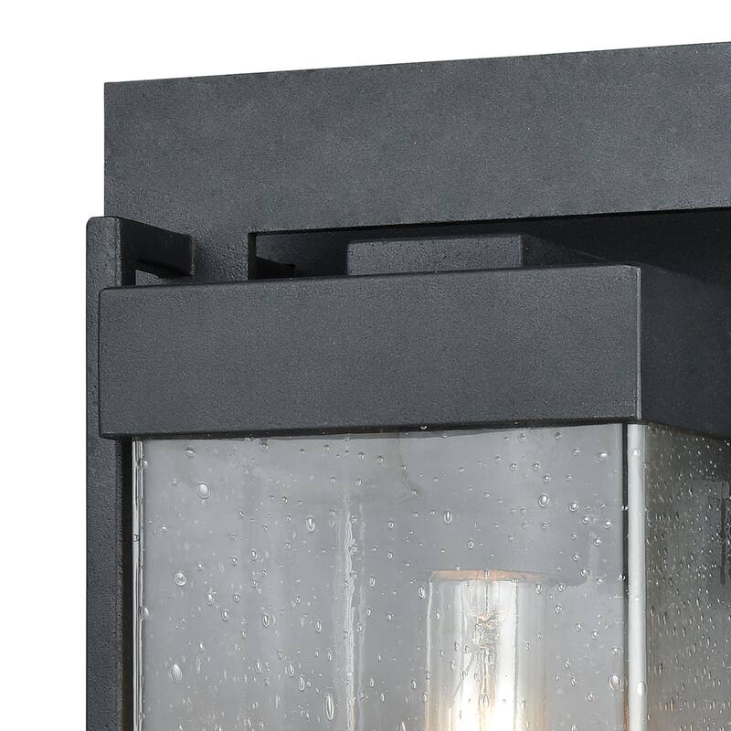 Elk Home Overton Matte Black With Seedy Glass 1 Light Wall Sconce