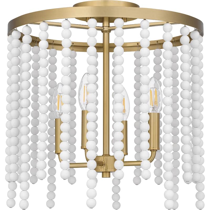 Apelle 4-Light Aged Brass Semi-Flush Mount Light