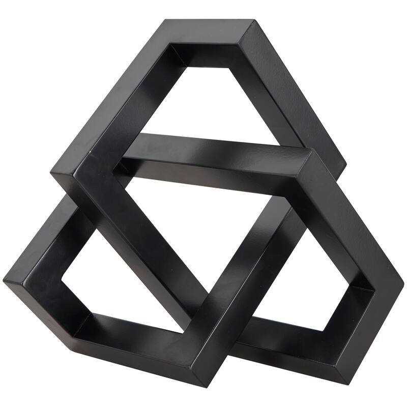 Black Metal Abstract Shaped Geometric Decorative Sculpture