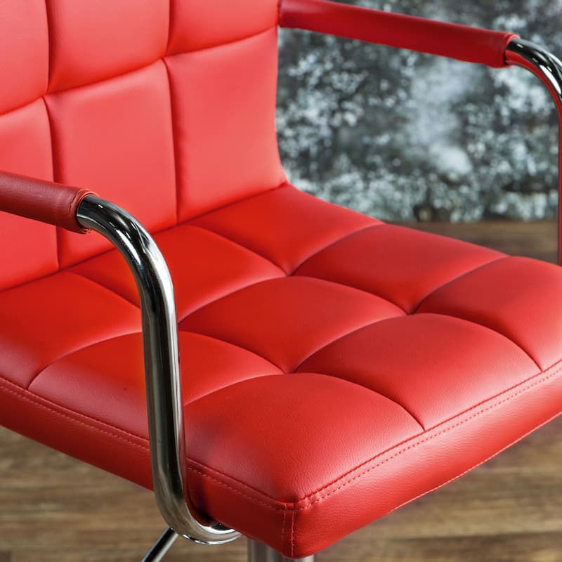 Corvelli Modern Green Faux Leather Adjustable Swivel Barstool by Furniture of America