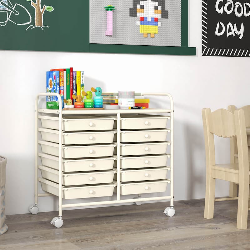 Costway 12 Drawers Rolling Cart Storage Scrapbook Paper Studio - See Details