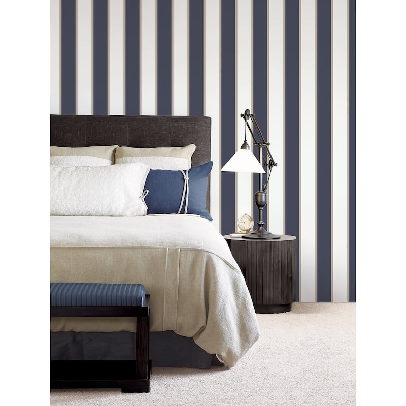 Galerie Wallcoverings Smart Stripes 2 Formal Stripe Vinyl on Non-Woven Matte Wallpaper Roll