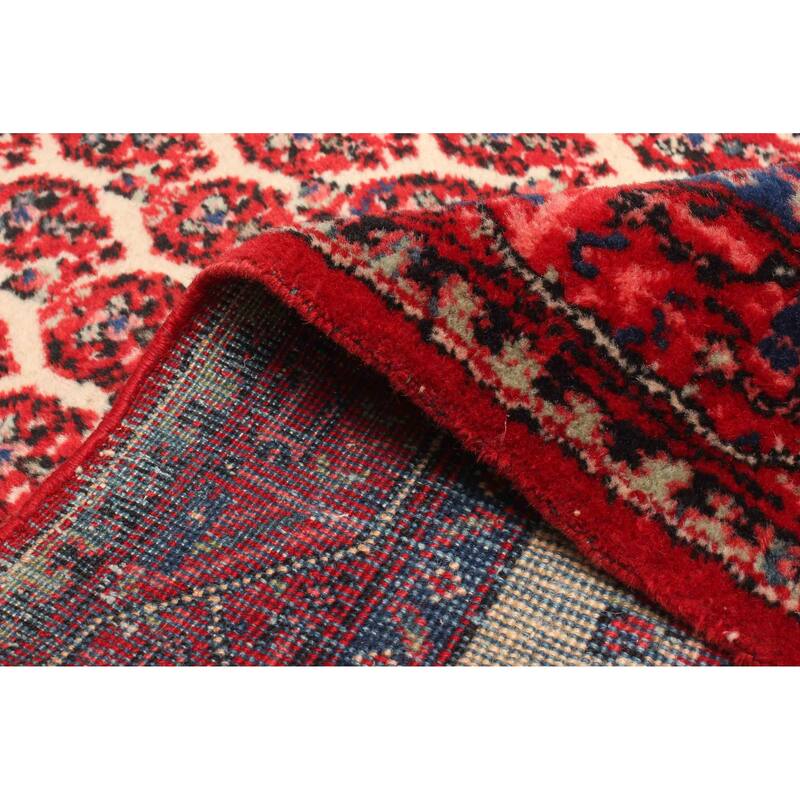 ECARPETGALLERY Hand-knotted Anadol Cream, Red Wool Rug - 3'3 x 4'10