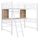 preview thumbnail 27 of 40, Modern Metal Frame Loft Bed with Desk and Shelf, Side Ladder