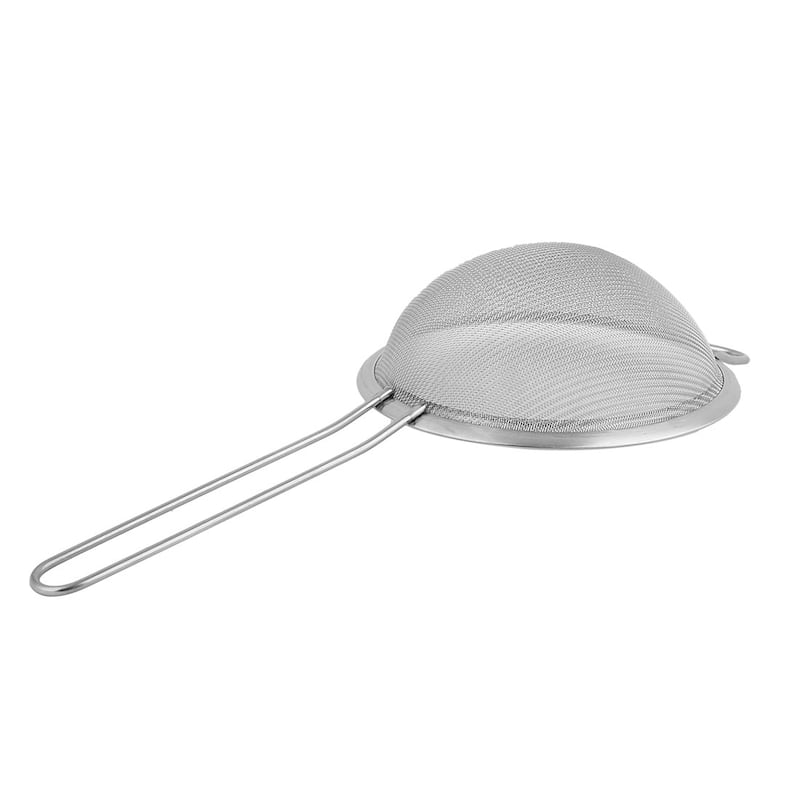 Home Kitchen Metal Fried Food Spice Flour Mesh Strainer Colander - Silver Tone