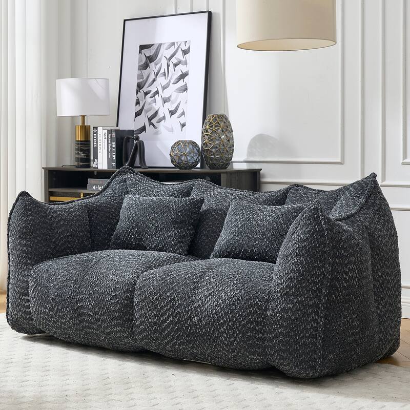 Giant Bean Bag Loveseat Sofa with Armrest for Living Room