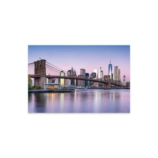 Brooklyn Bridge And Manhattan Skyline On A Winter Morning Print On ...