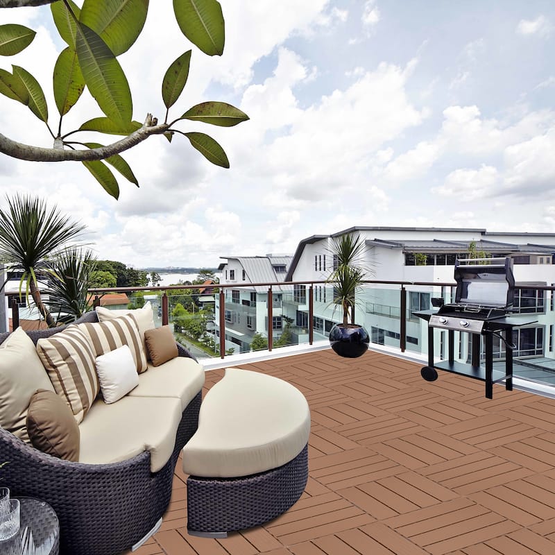 Plastic Interlocking Deck Tiles, 12.00"x12.00"(Pack of 44), Patio Flooring Outdoor Waterproof All Weather Use for Garden