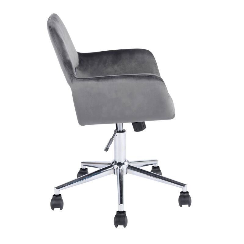 HomyLin Swivel Mid Back Upholstery Desk Chair with Rolling Casters