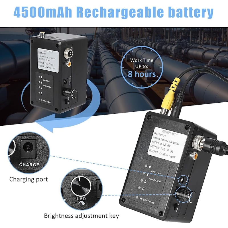 Sewer Camera with 512Hz Locator, DVR Function 100 ft/30 m - N/A