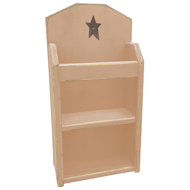 Farmhouse Magazine Rack - Straight Edges - Sand Brown