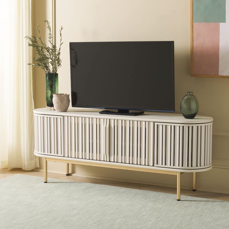 SAFAVIEH Enid 4-Door Media Stand Fits up to 65" Flatscreen TV - 60Wx15Dx23H