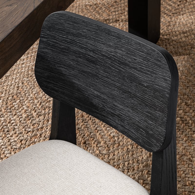 Classic Home Deavon Set of 2 Oak Wood Dining Chair in Black